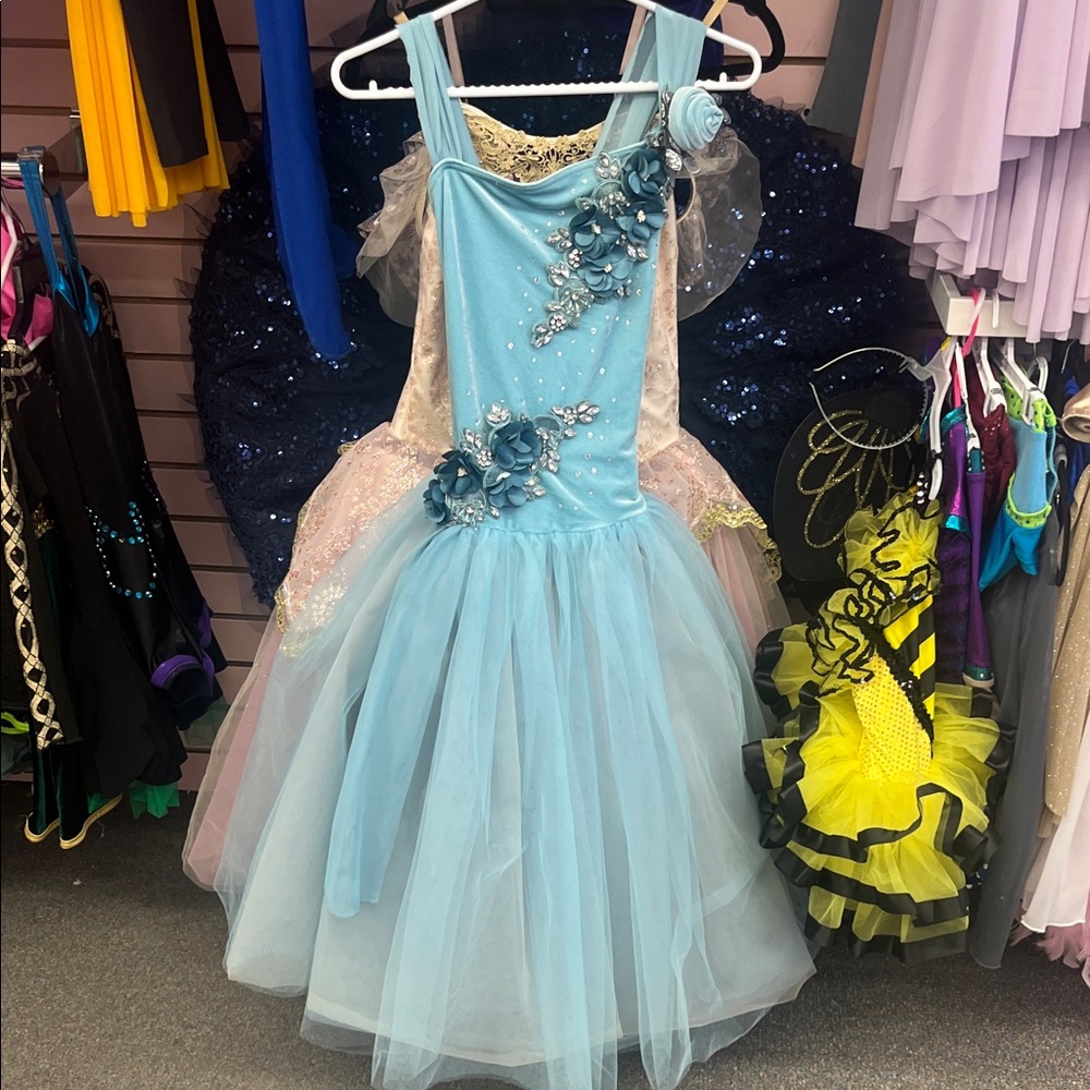 Weissman Light Blue Floral Dance Costume